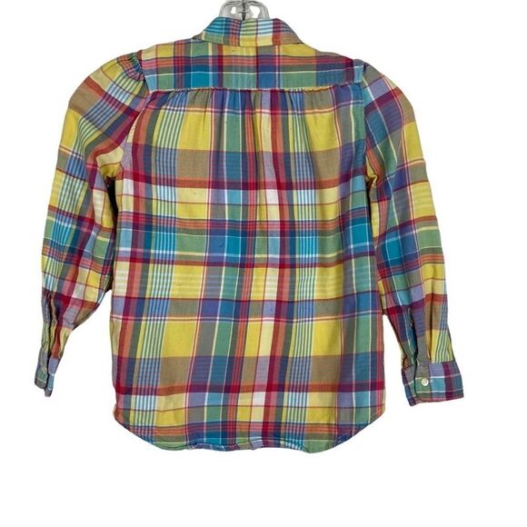 Ralph Lauren Plaid Ruffle Long Sleeve Top - Picture 2 of 4